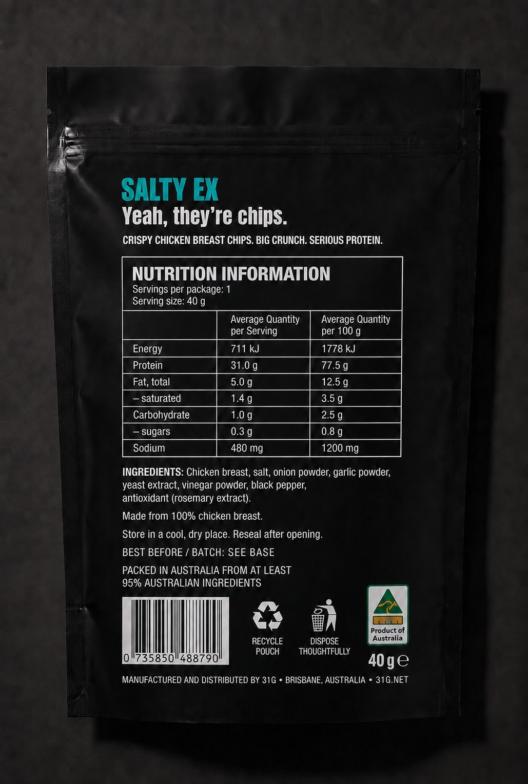 Back of the pack with the full nutrition panel
